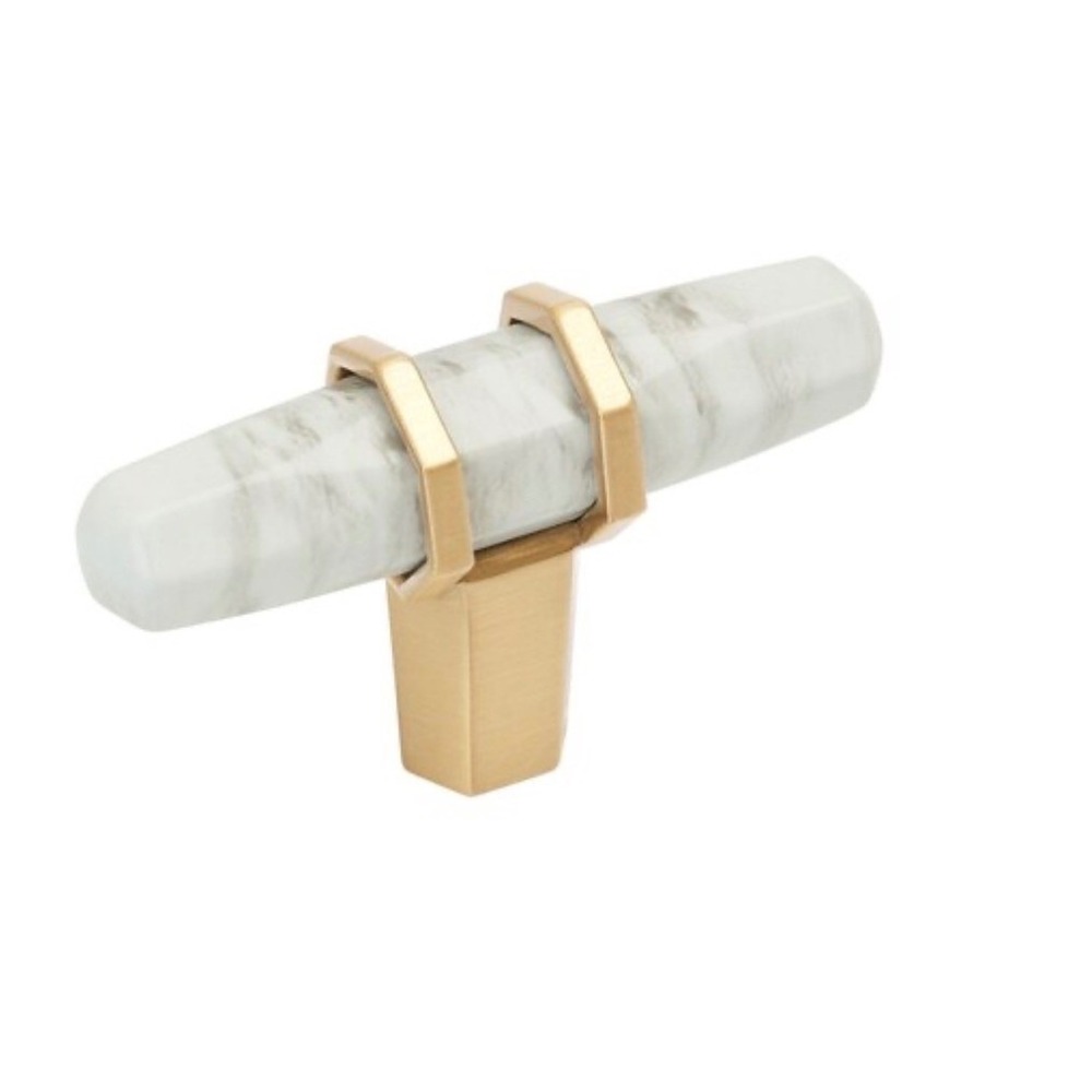 Amerock 2 Pack Carrione 2-1/2 in Marble White Satin Nickel Cabinet Knob